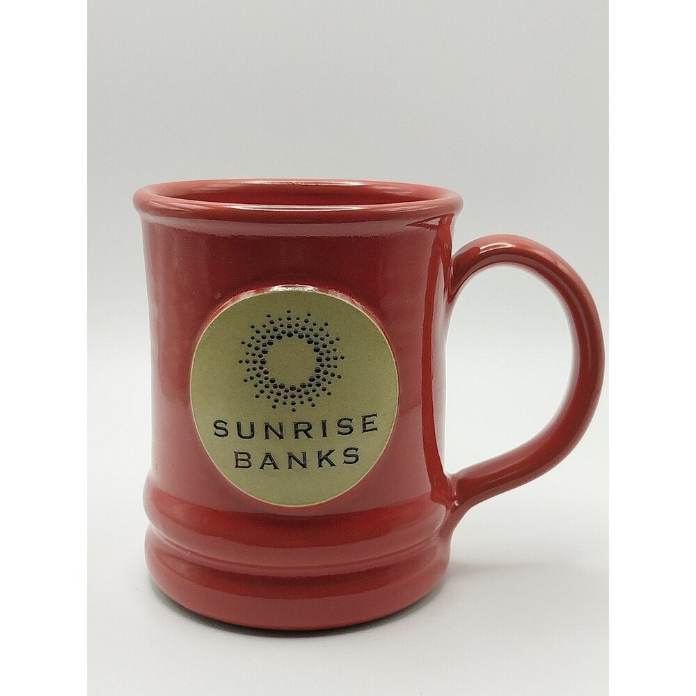Deneen Pottery Red Glaze Coffee Mug Sunrise Banks EC 2022